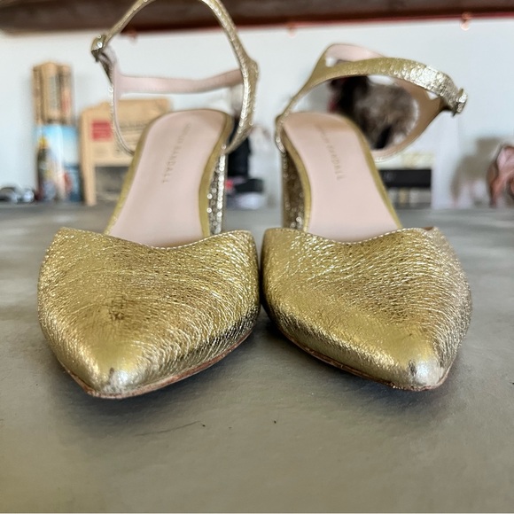 Loeffler Randall Leily Gold D'Orsay Block Heels - Picture 6 of 13